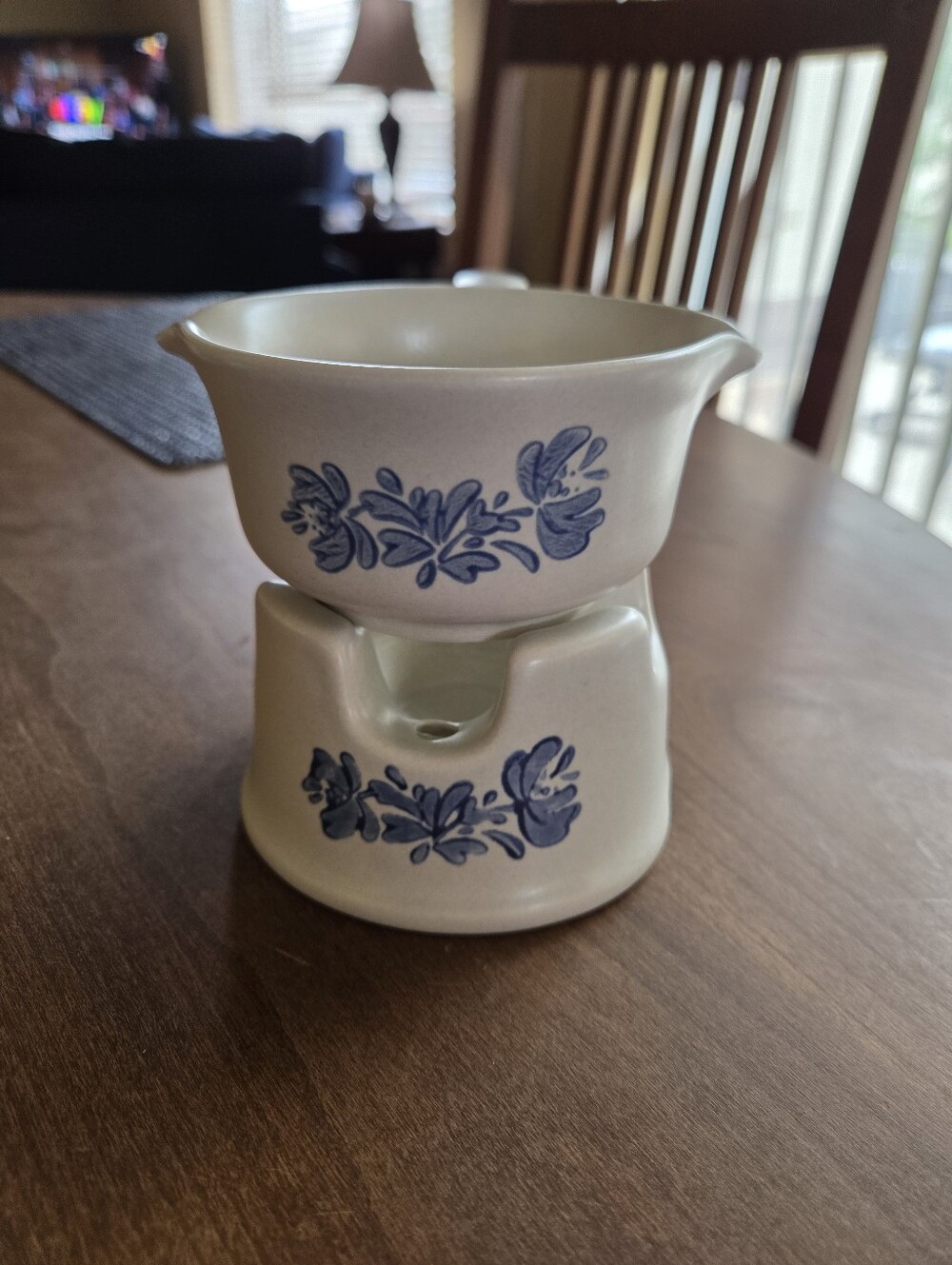 Pfalzgraff Yorketown Butter/Sauce/ Potpourri Warmer. Base And Handled Warmer